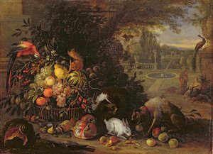 Stilleven in een Tuin, c.1700 door Adriaen de Gryef