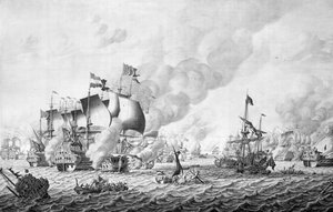De Slag bij La Hogue (Barfleur), 19-24 mei 1692 door Adriaen van Salm