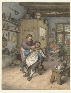 A Barbershop door Adriaen van Ostade