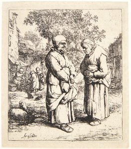 De twee roddeltantes door Adriaen van Ostade