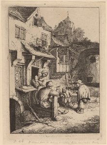 Gebochelde Vioolspeler door Adriaen van Ostade