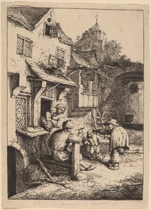 Gebochelde violist door Adriaen van Ostade