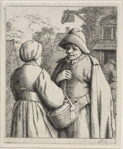Man en vrouw in gesprek door Adriaen van Ostade