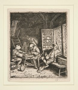 De Backgammon Spelers door Adriaen van Ostade