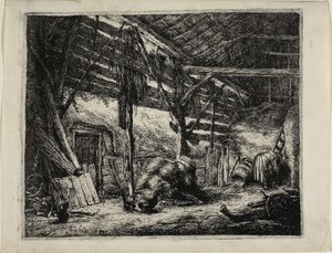 De schuur door Adriaen van Ostade