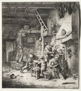 De familie door Adriaen van Ostade