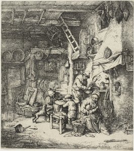De familie door Adriaen van Ostade