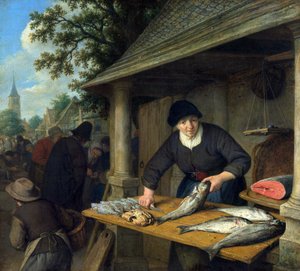 De visvrouw door Adriaen Jansz. van Ostade
