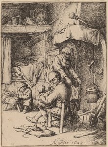 De pater familias door Adriaen van Ostade