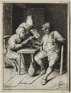 De zanger door Adriaen van Ostade