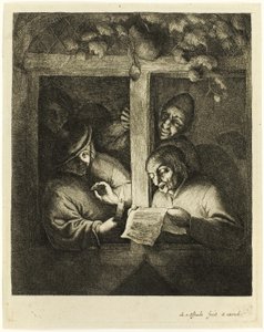 De zangers door Adriaen van Ostade