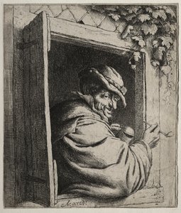 De Roker bij het Raam door Adriaen van Ostade