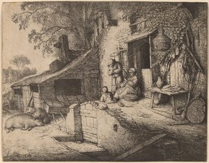 De Spinner door Adriaen van Ostade