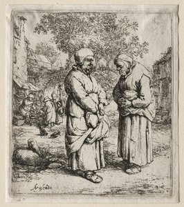 De twee roddelaars door Adriaen van Ostade