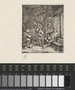 Trictrac spelers in een herberg door Adriaen van Ostade