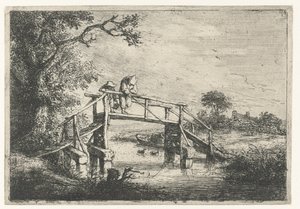 Twee Vissers op een Brug