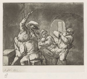Vechtende kaartspelers