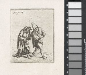 Wandelend boerenpaar door Adriaen van Ostade