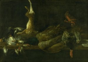 Stilleven met wild op een tafel door Adriaen van Utrecht