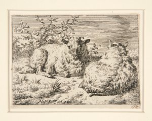 Les Deux Moutons (De Twee Schapen) door Adriaen van de Velde