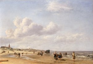 Het strand van Scheveningen, 1658 door Adriaen van de Velde