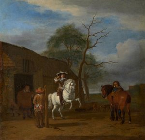 De Rijschool, circa 1658 door Adriaen van de Velde