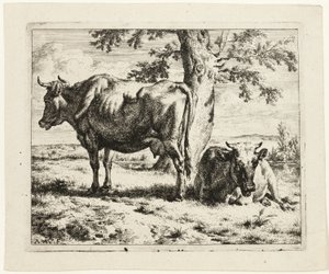 Twee Koeien onder een Boom door Adriaen van de Velde