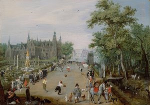 Jeu de Paume-spel voor een paleis door Adriaen van de Venne