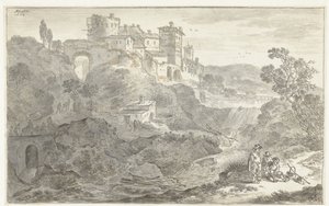 Italiaans landschap door Adriaen van der Kabel