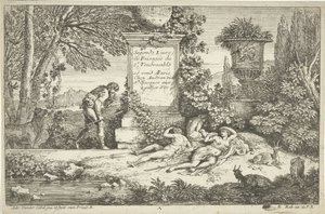 Slapende herderinnen door Adriaen van der Kabel