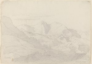 De Sabijnse Heuvels en Rocca Santo Stefano Gezien vanuit Civitella door Adrian Ludwig Richter