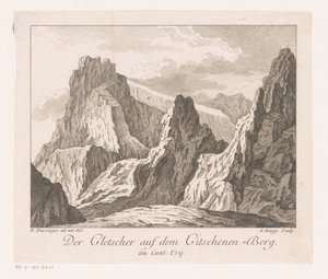 Gezicht op een gletsjer in de Alpen door Adrian Zingg
