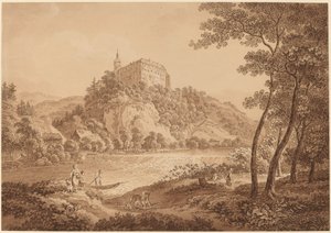 Uitzicht op Kasteel Sachsenburg door Adrian Zingg