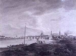 Uitzicht op Dresden, c.1788 door Adrian Zingg