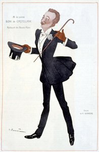Cartoon door Graaf Boni van Castellane - Illustratie door Adrien Barrere (1877-1931) in 