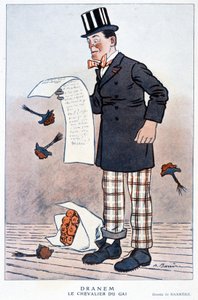 Cartoon door Jules Renard (1864/1910), Franse schrijver, door Barrère, A. 1923. door Adrien Barrere