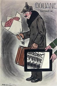 Cartoon van de Sovjet Ambassadeur in Frankrijk, Valerian Devgalevsky, uit het Franse tijdschrift 