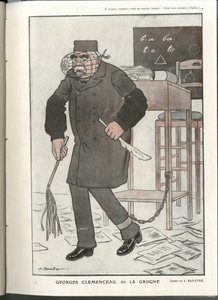 Illustratie van A Barrere (1874-1931) in Fantasio, 01/05/16 - Georges Clemenceau, genaamd La Grogne - Oorlog van 14-18, Censuur - Clemenceau George door Adrien Barrere