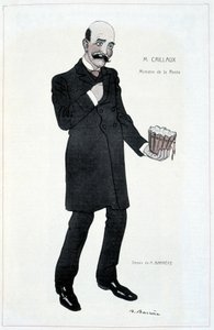 Joseph Caillaux, minister van rente - Illustratie door Adrien Barrere in "Fantasio" van 15/02/1907 door Adrien Barrere