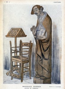 Maurice Barrès en Apotre de Lorraine - Karikatuur door Adrien Barrere (1877-1931) in 