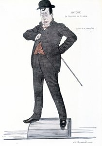 Portret van Andre Antoine (1858-1943), Franse regisseur, acteur, theoreticus en theaterdirecteur - Tekening door A. Barrere - in 
