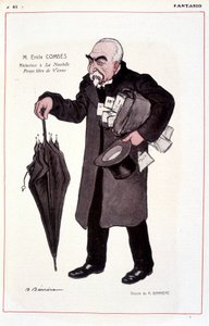 Portret van Emile Combes, Franse politicus (1835-1921), Reactor bij La Nouvelle Presse libre de Vienne - Illustratie door Adrien Barrere (1877-1931) In Fantasio 01/03/1907