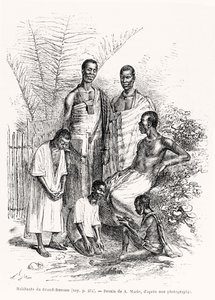 Inwoners van Grand-Bassam, illustratie uit Le Tour du Monde, 1868