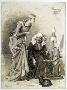 Doornroosje - in "De Sprookjes" door Charles Perrault, illustraties door Adrien Marie door Adrien Emmanuel Marie