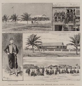 De Onlusten in West-Afrika, de Engelse Hausa-troepen in Accra