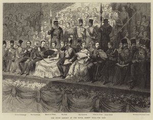 Het Staatsconcert in de Royal Albert Hall, het Podium