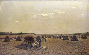 Oogstscène, 1879 door Adrien Louis Demont