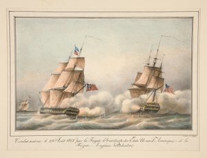 Combat soutenu le 23 Aout 1812 par la Frigate le President des Etats-Unis door Adrien Victor Auger
