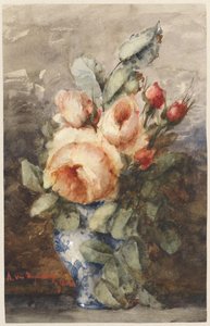 Boeket rozen in een vaas