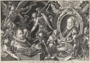 Allegorisch portret van Bartholomeus Spranger en zijn vrouw Christina Muller